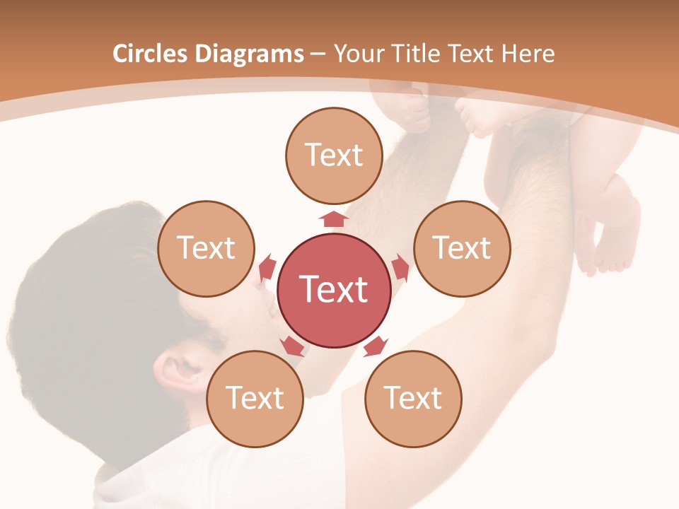 Father's Love. Cute Baby With Father. PowerPoint Template