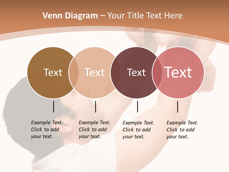 Father's Love. Cute Baby With Father. PowerPoint Template