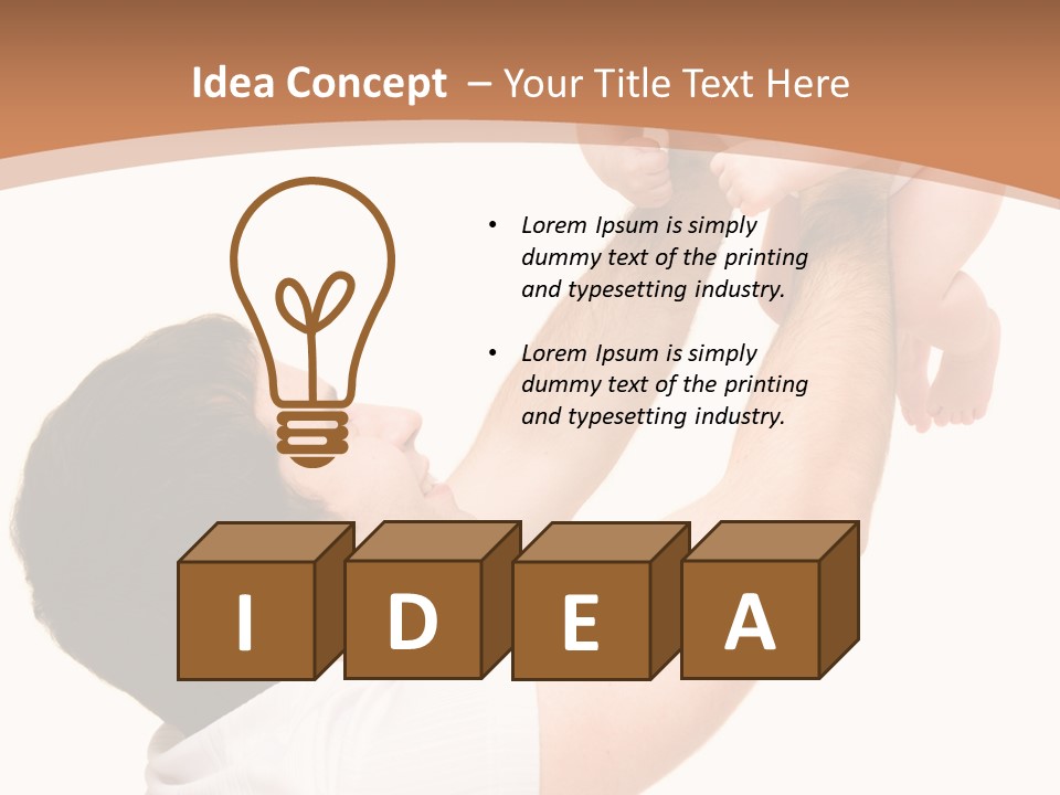 Father's Love. Cute Baby With Father. PowerPoint Template