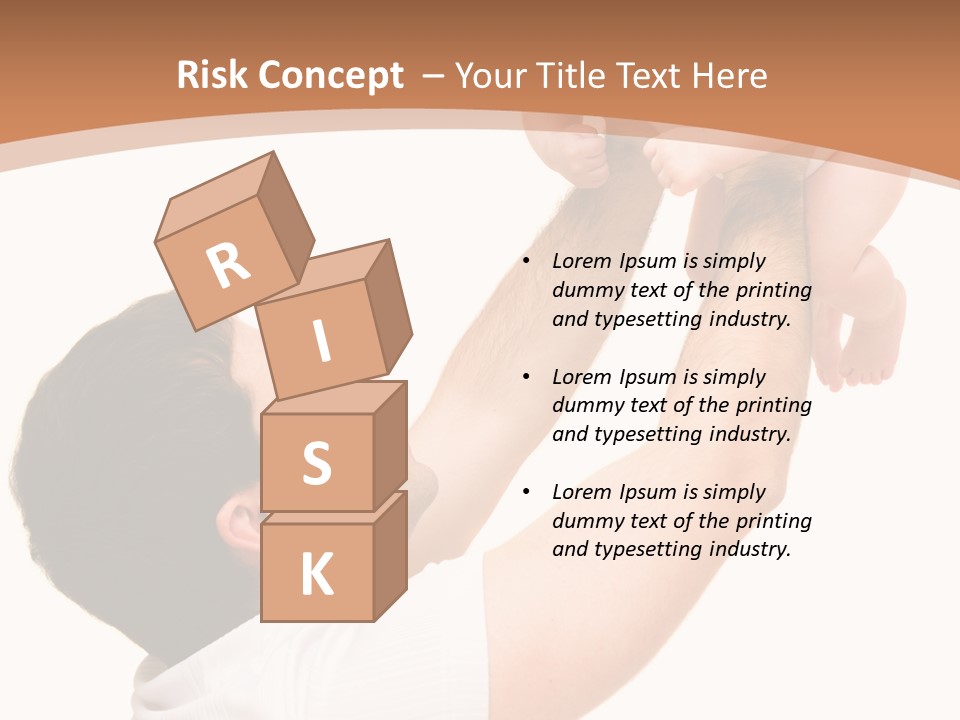 Father's Love. Cute Baby With Father. PowerPoint Template