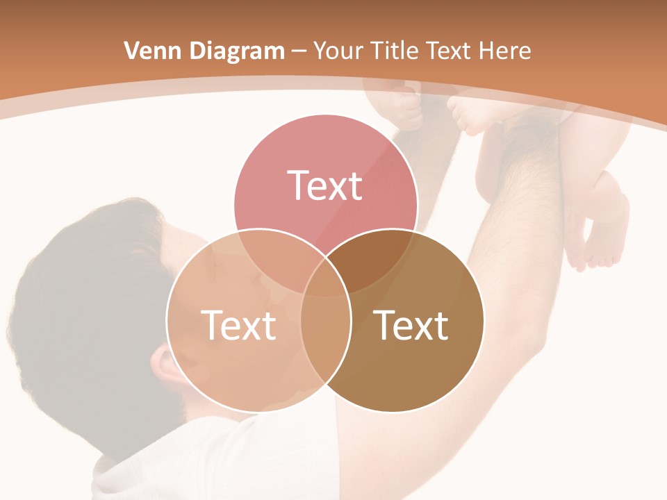 Father's Love. Cute Baby With Father. PowerPoint Template