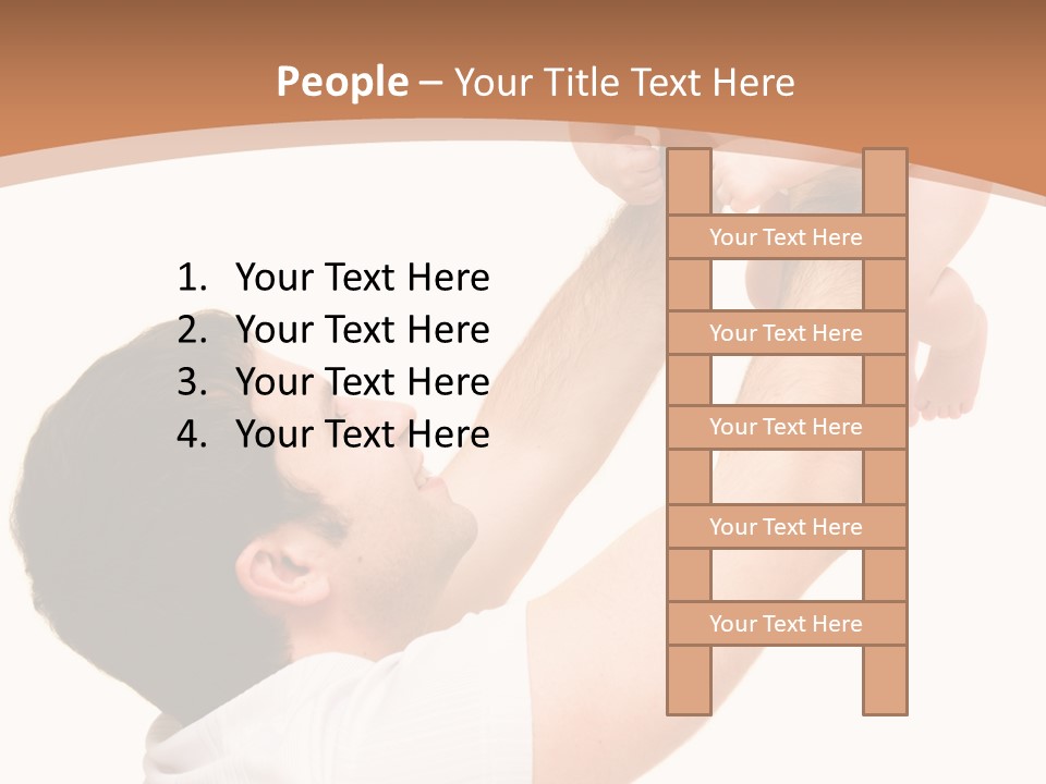 Father's Love. Cute Baby With Father. PowerPoint Template