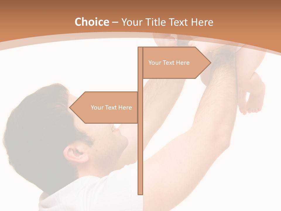 Father's Love. Cute Baby With Father. PowerPoint Template