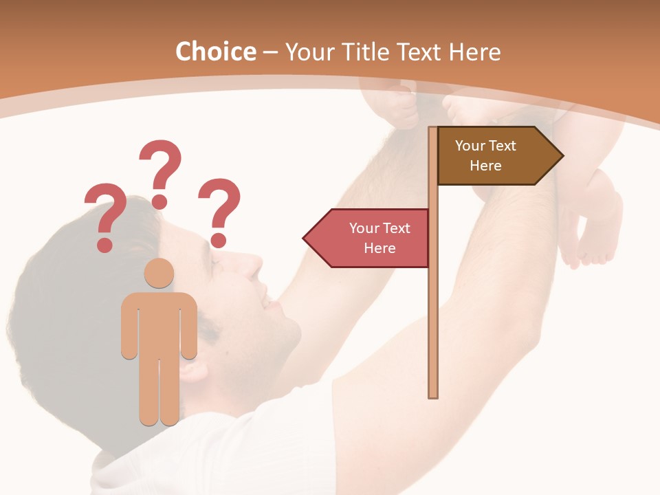 Father's Love. Cute Baby With Father. PowerPoint Template