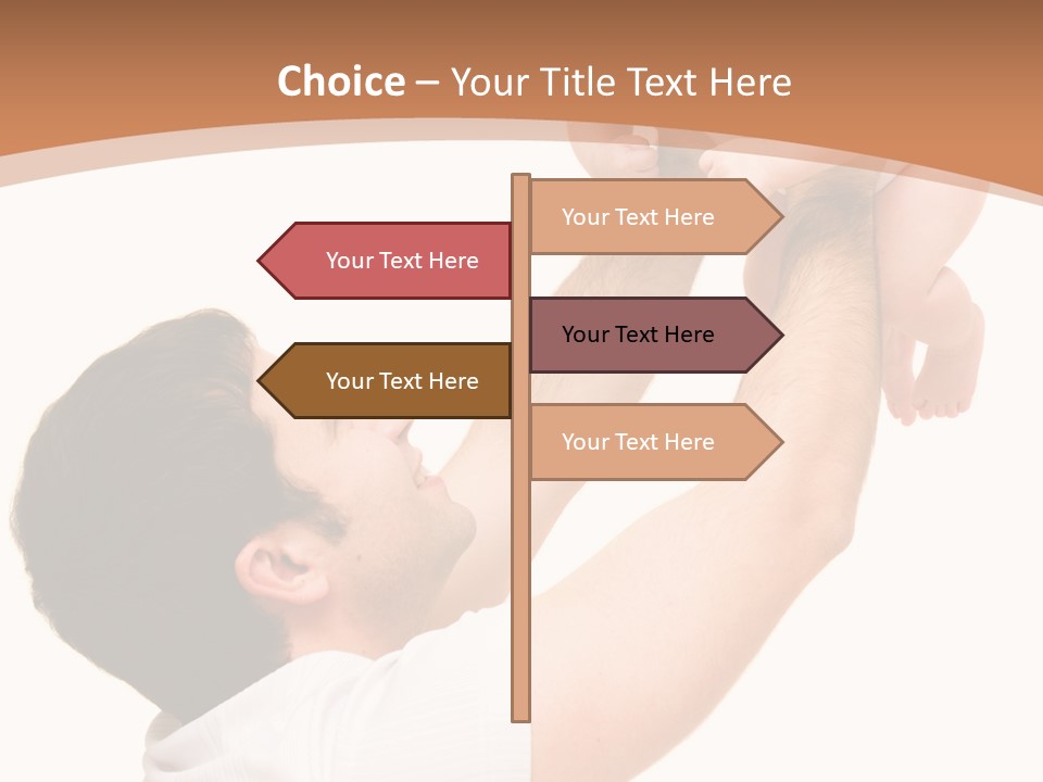 Father's Love. Cute Baby With Father. PowerPoint Template