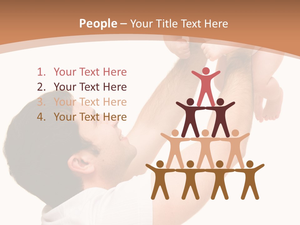 Father's Love. Cute Baby With Father. PowerPoint Template