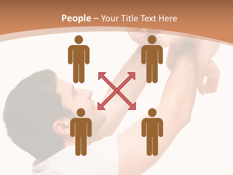 Father's Love. Cute Baby With Father. PowerPoint Template