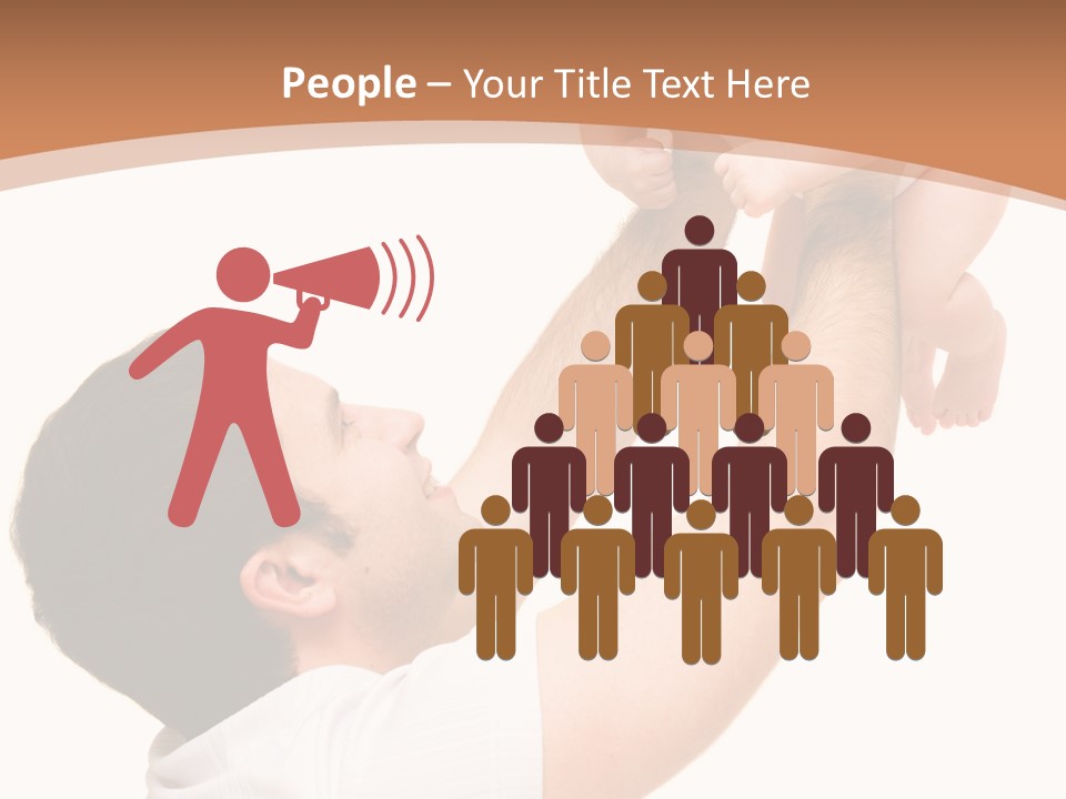 Father's Love. Cute Baby With Father. PowerPoint Template