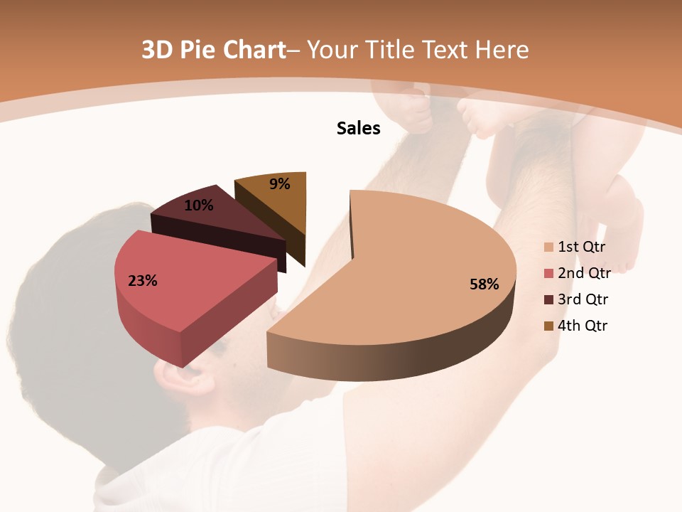 Father's Love. Cute Baby With Father. PowerPoint Template