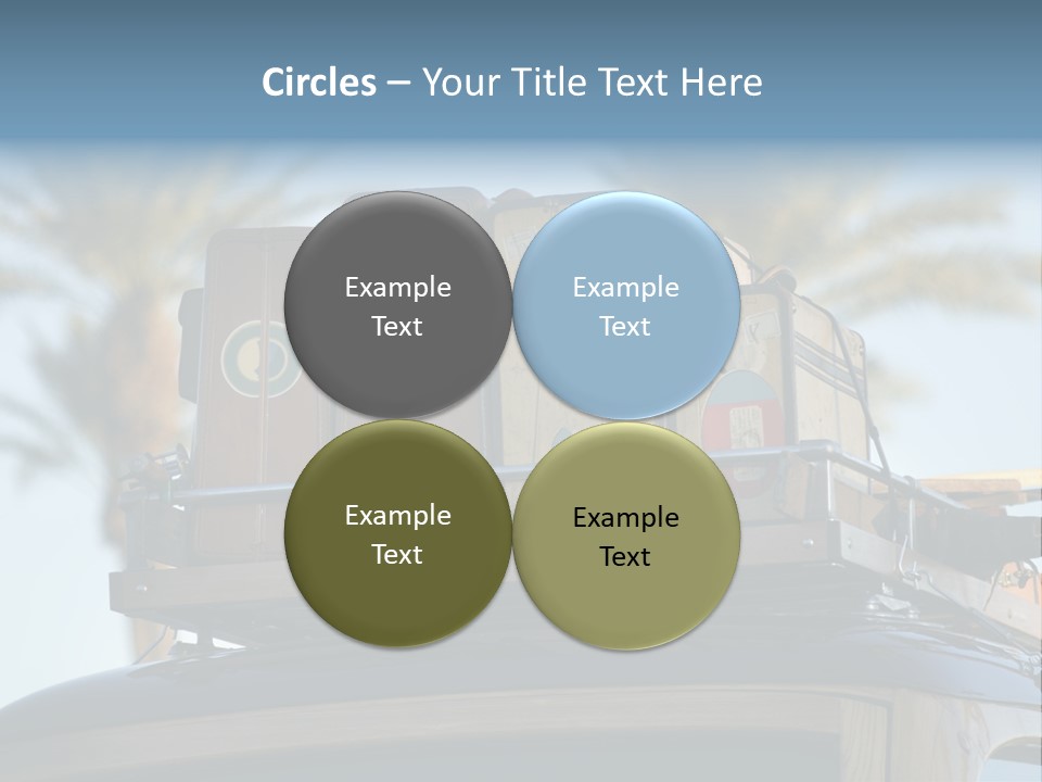 Classic Old Car With Vintage Worn Suitcases On Roof PowerPoint Template