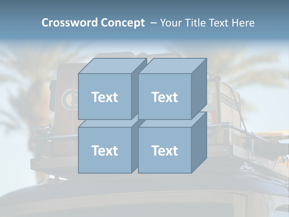 Classic Old Car With Vintage Worn Suitcases On Roof PowerPoint Template