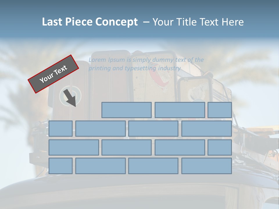 Classic Old Car With Vintage Worn Suitcases On Roof PowerPoint Template