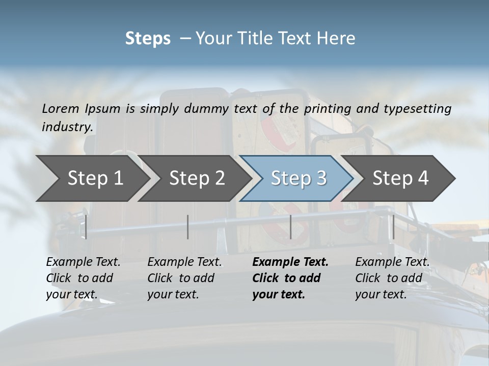 Classic Old Car With Vintage Worn Suitcases On Roof PowerPoint Template
