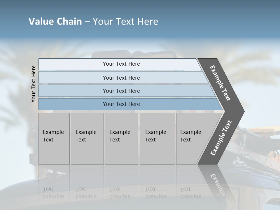 Classic Old Car With Vintage Worn Suitcases On Roof PowerPoint Template