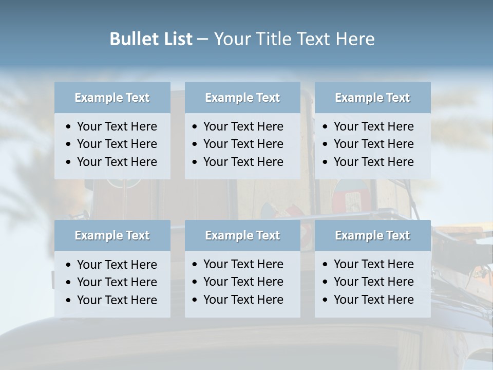 Classic Old Car With Vintage Worn Suitcases On Roof PowerPoint Template