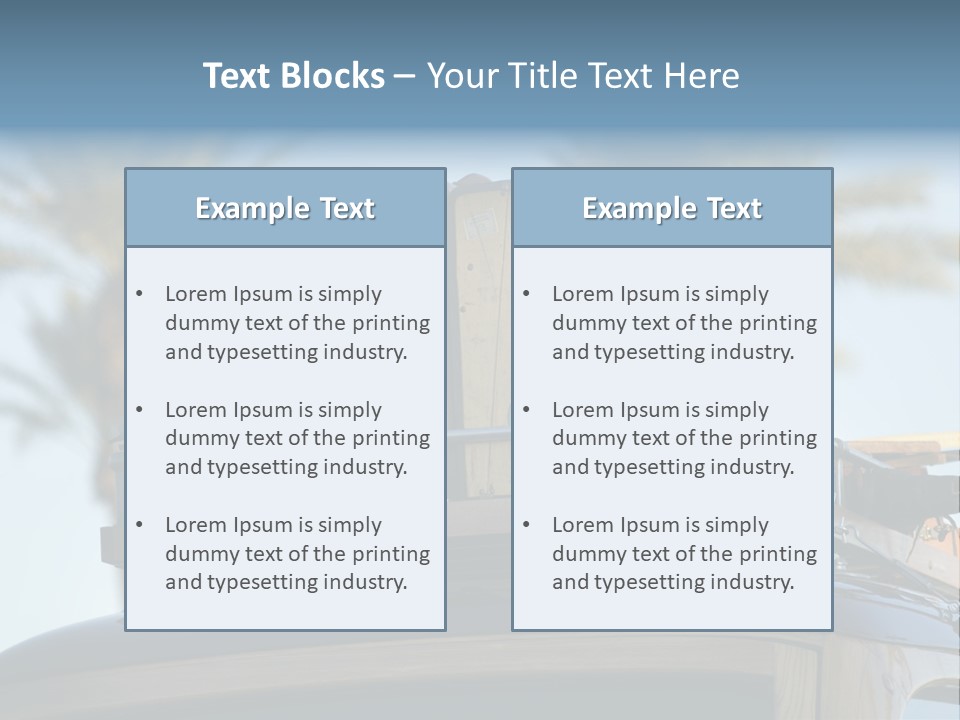 Classic Old Car With Vintage Worn Suitcases On Roof PowerPoint Template