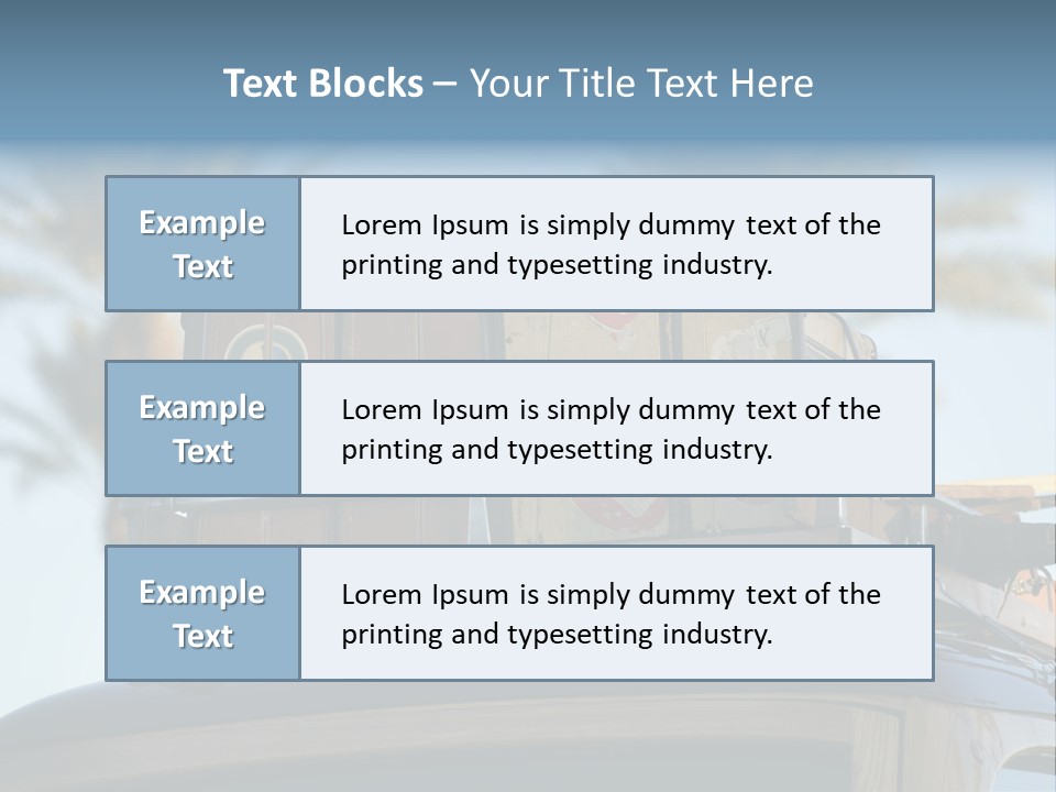 Classic Old Car With Vintage Worn Suitcases On Roof PowerPoint Template