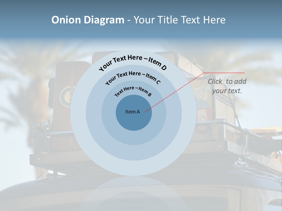 Classic Old Car With Vintage Worn Suitcases On Roof PowerPoint Template