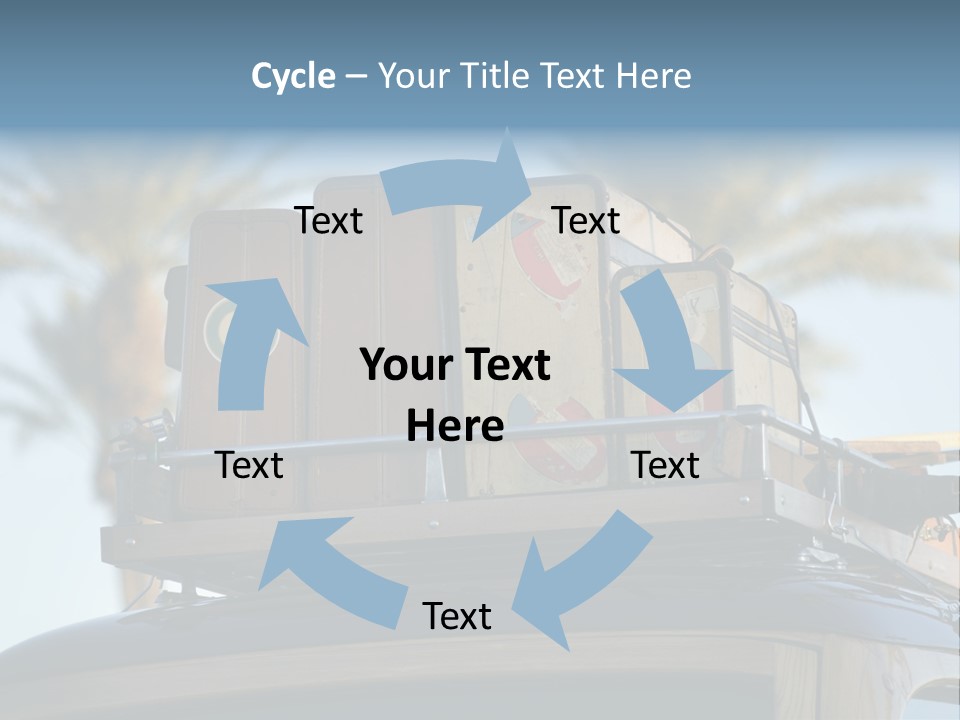 Classic Old Car With Vintage Worn Suitcases On Roof PowerPoint Template