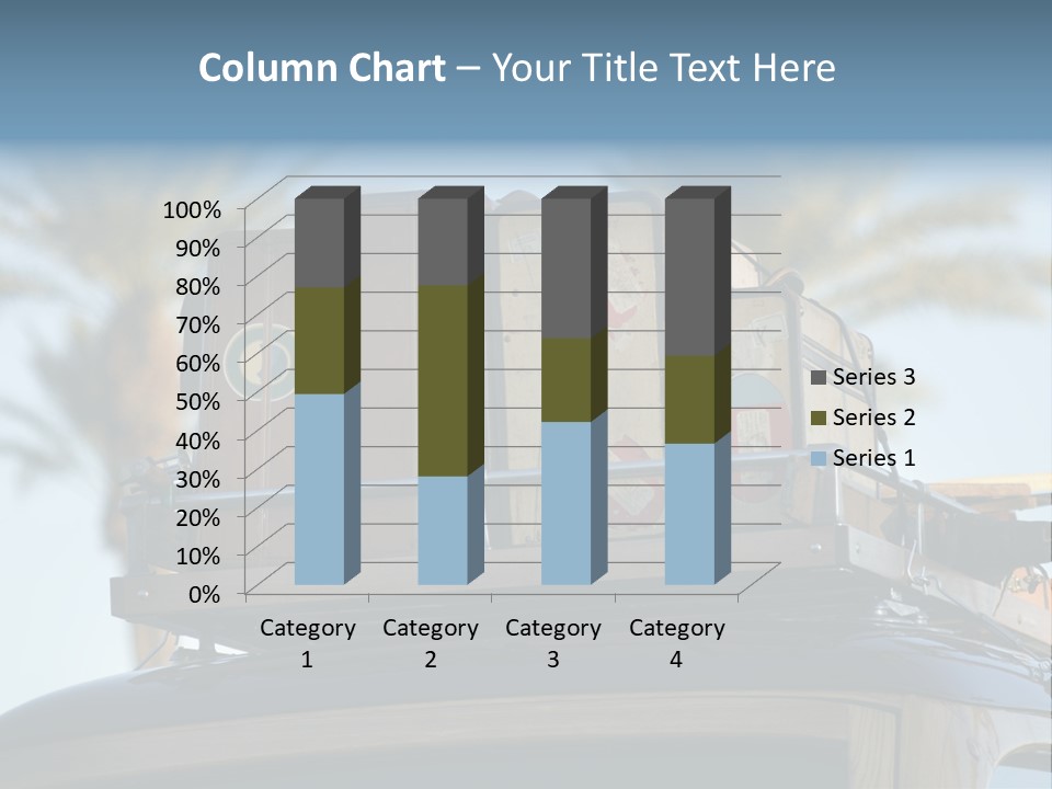 Classic Old Car With Vintage Worn Suitcases On Roof PowerPoint Template