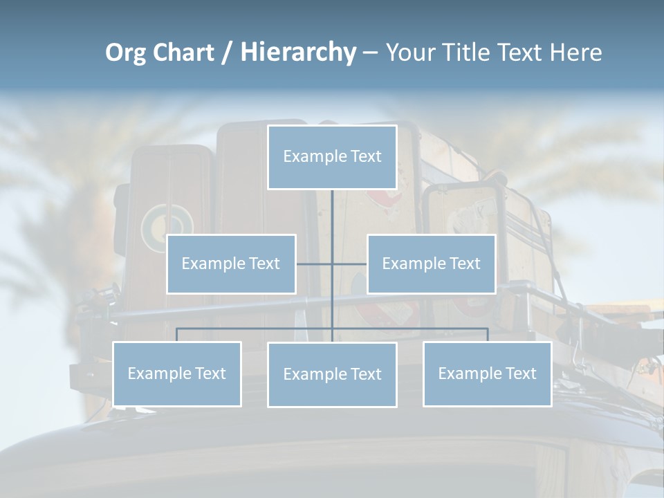 Classic Old Car With Vintage Worn Suitcases On Roof PowerPoint Template