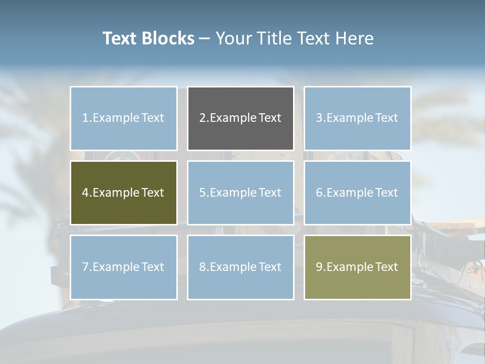 Classic Old Car With Vintage Worn Suitcases On Roof PowerPoint Template