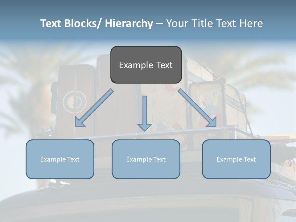 Classic Old Car With Vintage Worn Suitcases On Roof PowerPoint Template
