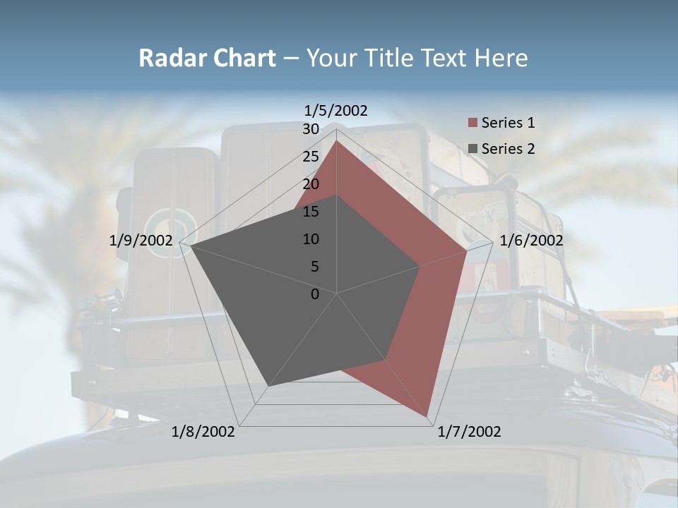 Classic Old Car With Vintage Worn Suitcases On Roof PowerPoint Template