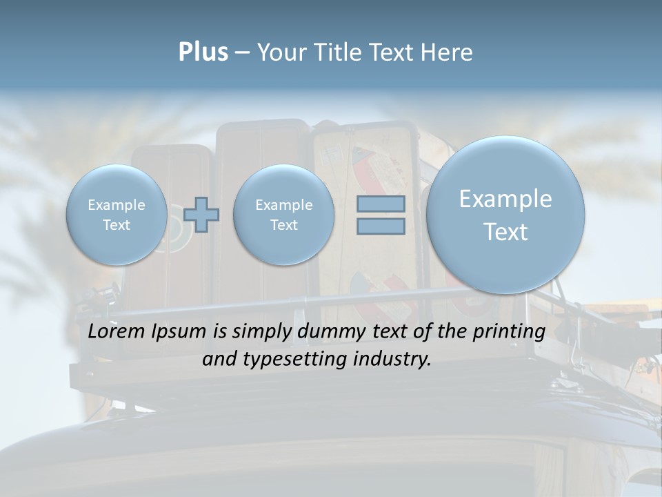 Classic Old Car With Vintage Worn Suitcases On Roof PowerPoint Template