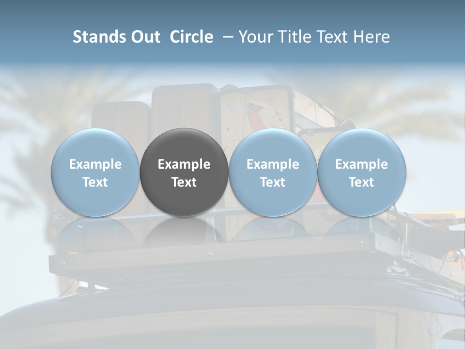 Classic Old Car With Vintage Worn Suitcases On Roof PowerPoint Template