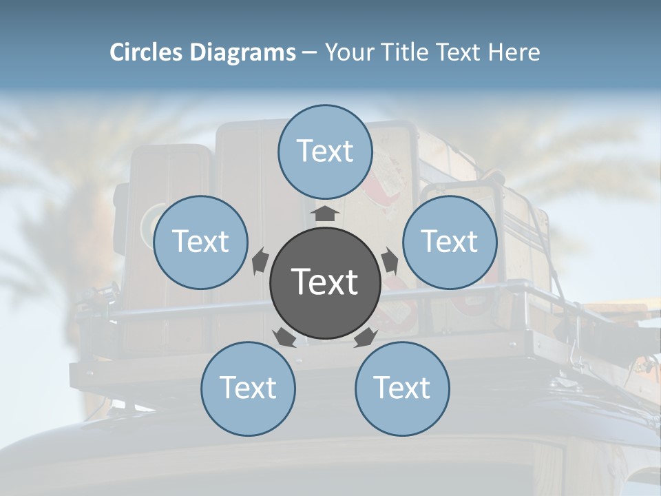 Classic Old Car With Vintage Worn Suitcases On Roof PowerPoint Template