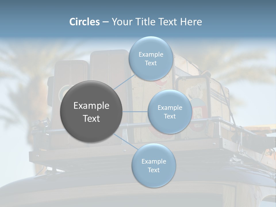 Classic Old Car With Vintage Worn Suitcases On Roof PowerPoint Template