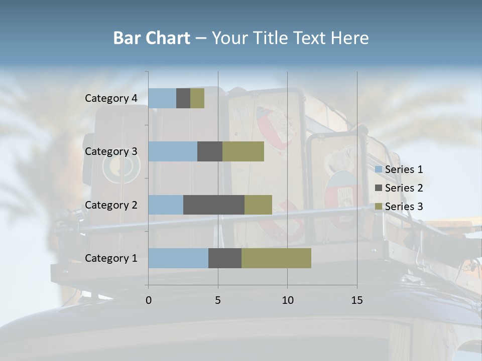 Classic Old Car With Vintage Worn Suitcases On Roof PowerPoint Template