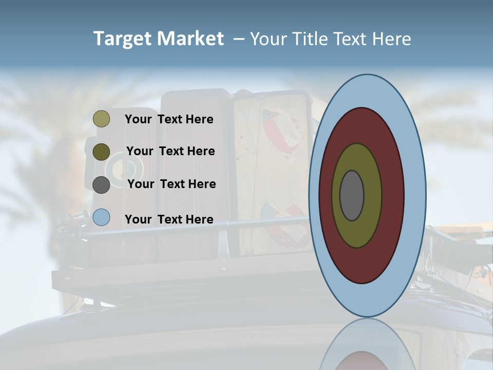 Classic Old Car With Vintage Worn Suitcases On Roof PowerPoint Template