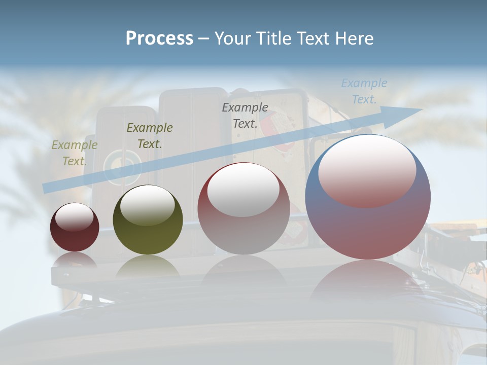 Classic Old Car With Vintage Worn Suitcases On Roof PowerPoint Template