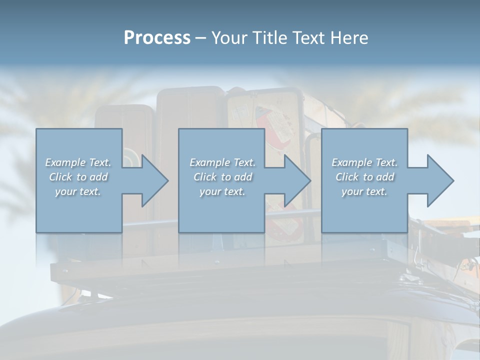 Classic Old Car With Vintage Worn Suitcases On Roof PowerPoint Template