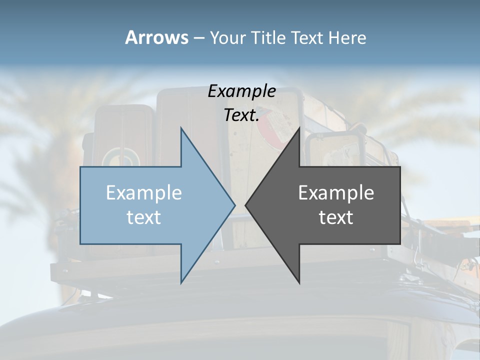 Classic Old Car With Vintage Worn Suitcases On Roof PowerPoint Template