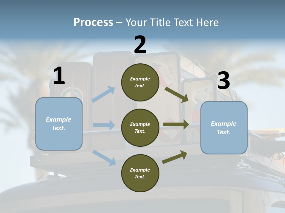 Classic Old Car With Vintage Worn Suitcases On Roof PowerPoint Template