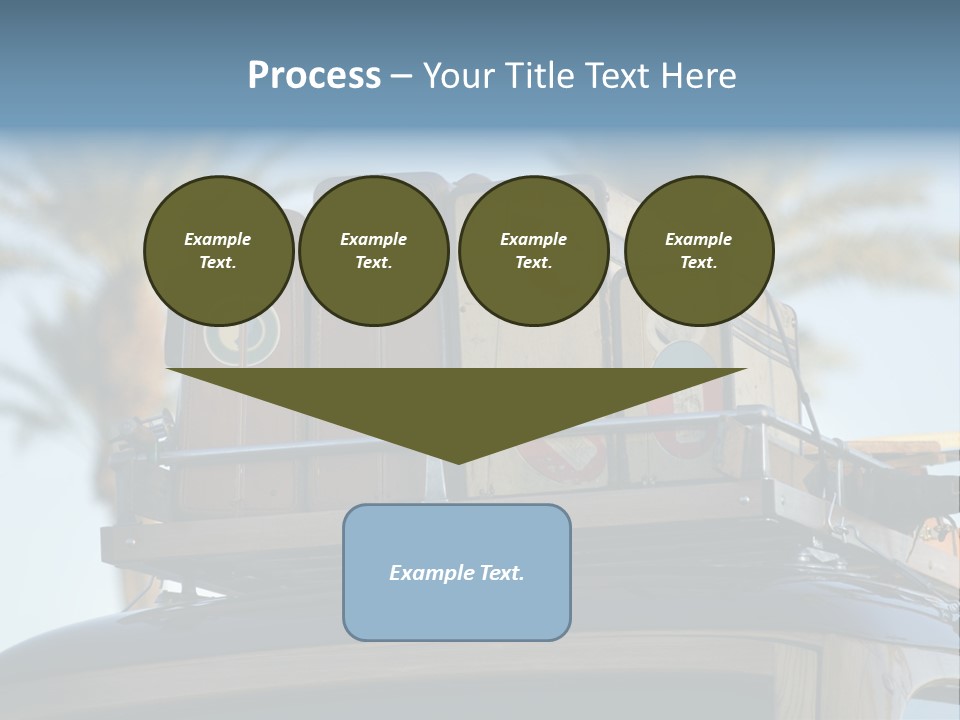 Classic Old Car With Vintage Worn Suitcases On Roof PowerPoint Template