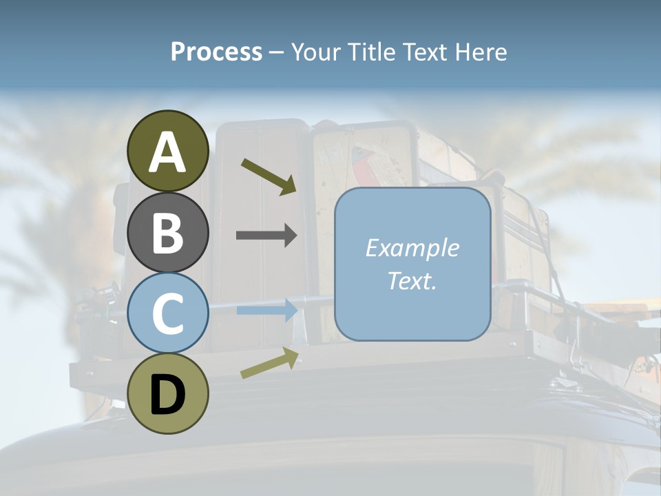 Classic Old Car With Vintage Worn Suitcases On Roof PowerPoint Template