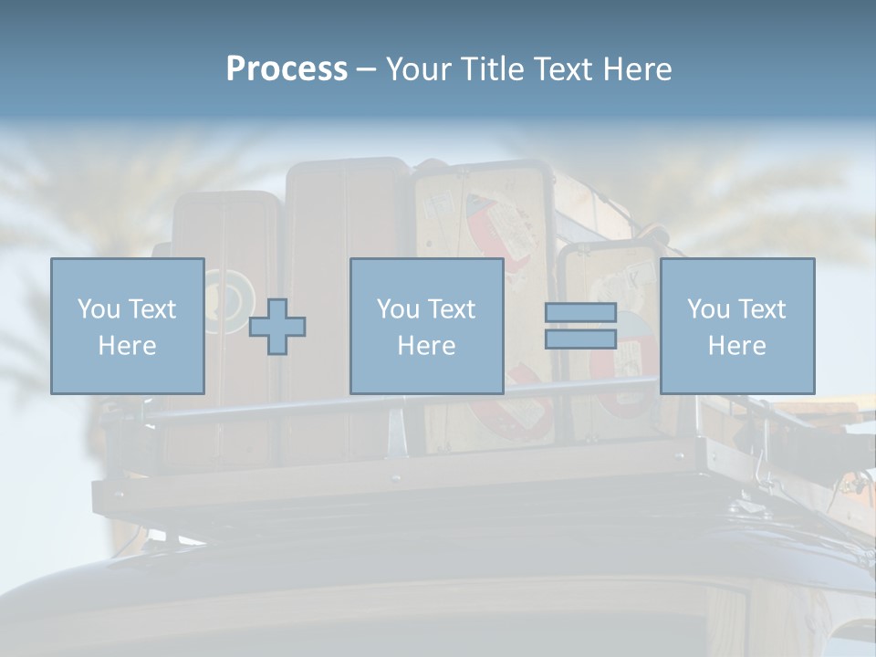 Classic Old Car With Vintage Worn Suitcases On Roof PowerPoint Template