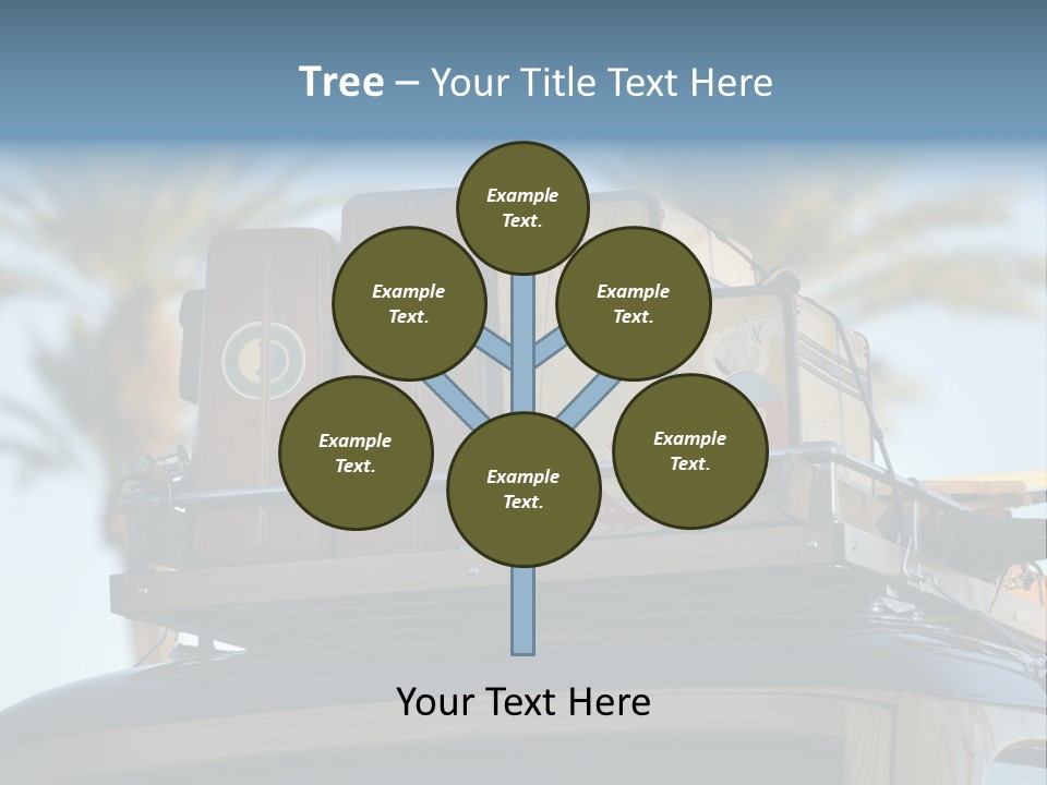 Classic Old Car With Vintage Worn Suitcases On Roof PowerPoint Template