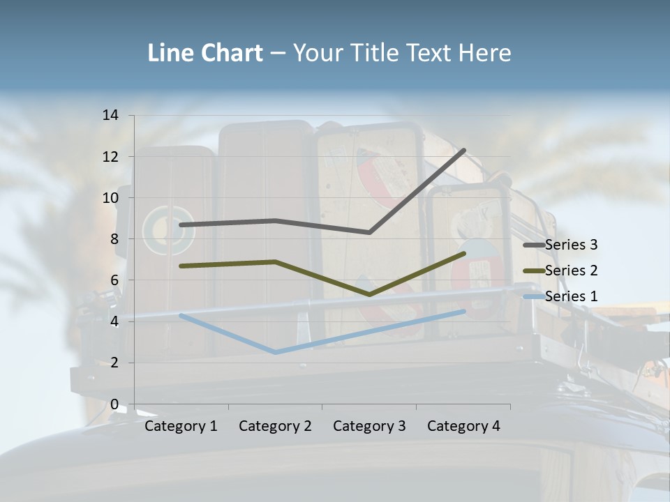 Classic Old Car With Vintage Worn Suitcases On Roof PowerPoint Template