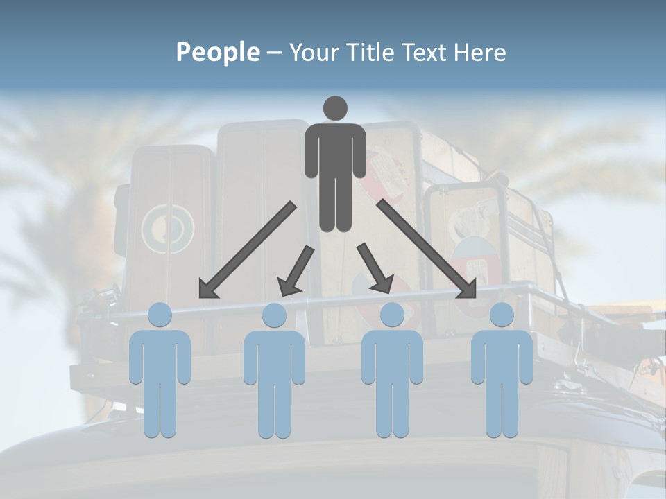 Classic Old Car With Vintage Worn Suitcases On Roof PowerPoint Template