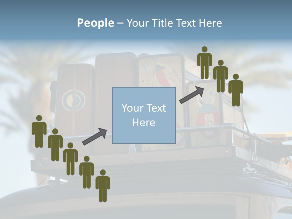 Classic Old Car With Vintage Worn Suitcases On Roof PowerPoint Template