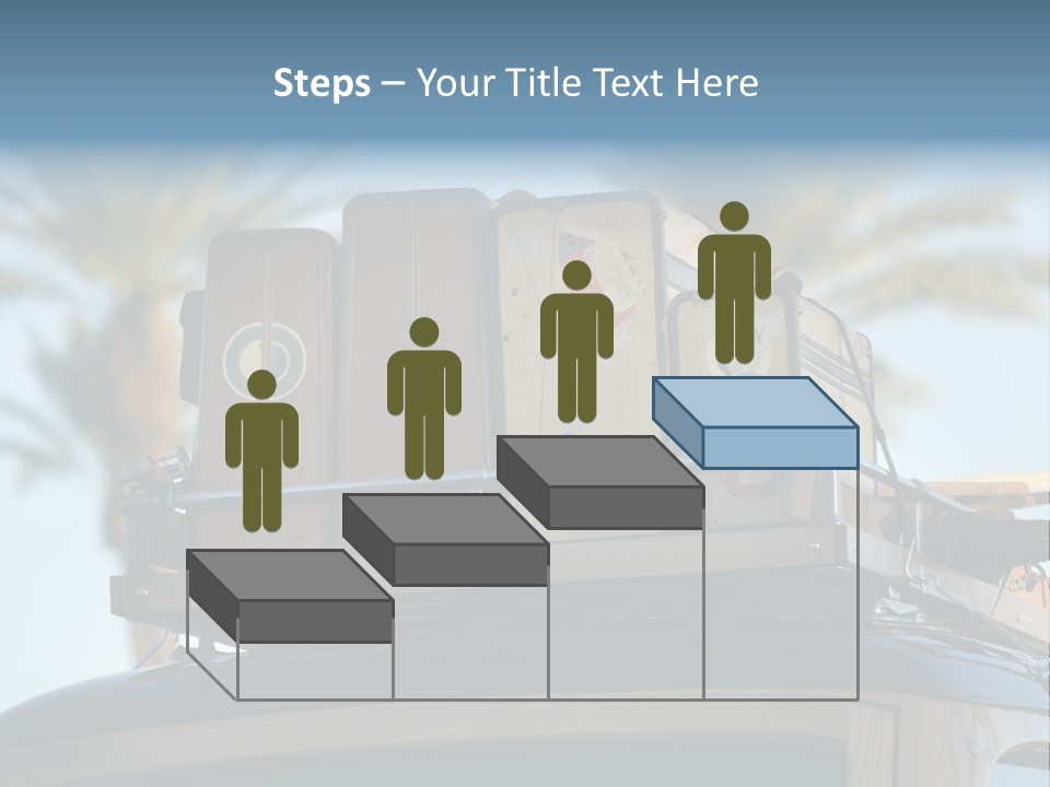 Classic Old Car With Vintage Worn Suitcases On Roof PowerPoint Template