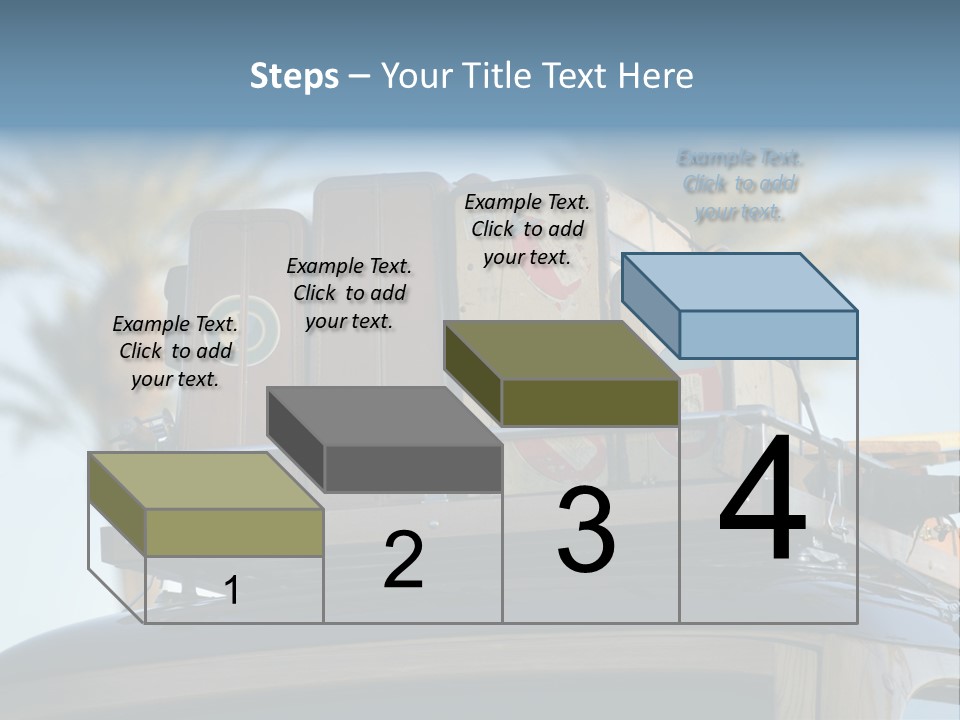 Classic Old Car With Vintage Worn Suitcases On Roof PowerPoint Template