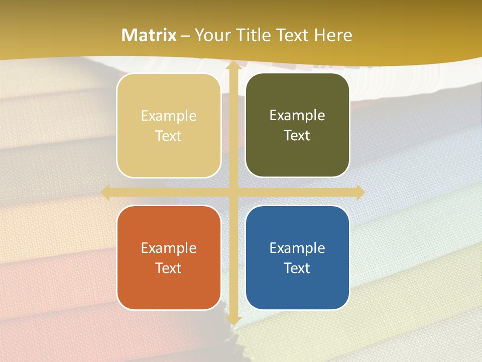 Samples Of A Fabric And Opened Color Card With Various Colors PowerPoint Template