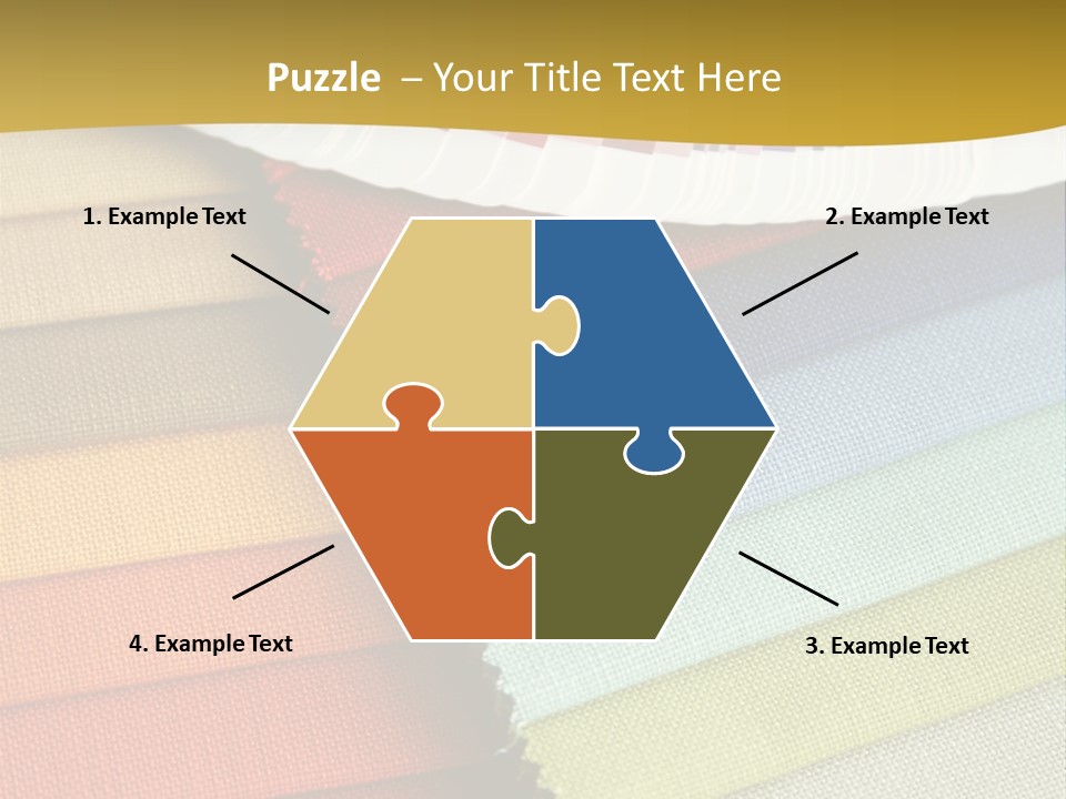 Samples Of A Fabric And Opened Color Card With Various Colors PowerPoint Template
