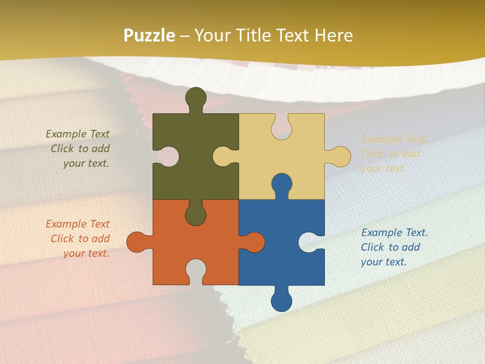 Samples Of A Fabric And Opened Color Card With Various Colors PowerPoint Template